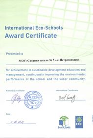 Eco-Schools certificate